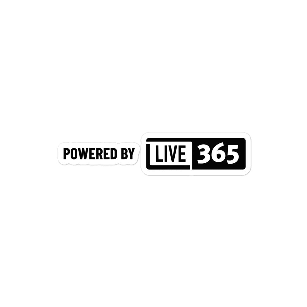 Powered by Live365 Horizontal Sticker