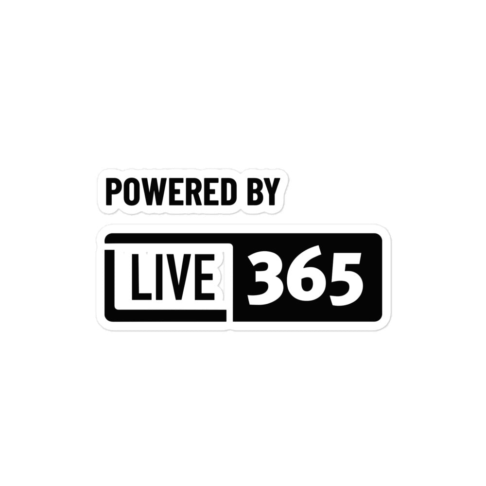 Powered by Live365 Left Aligned Sticker
