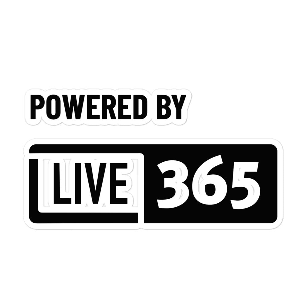 Powered by Live365 Left Aligned Sticker