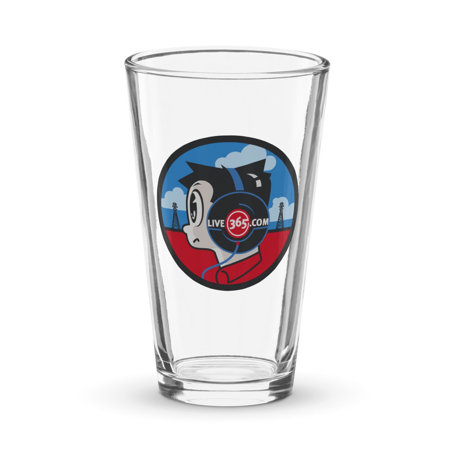 Live365 Retro Headphones Pint Glass