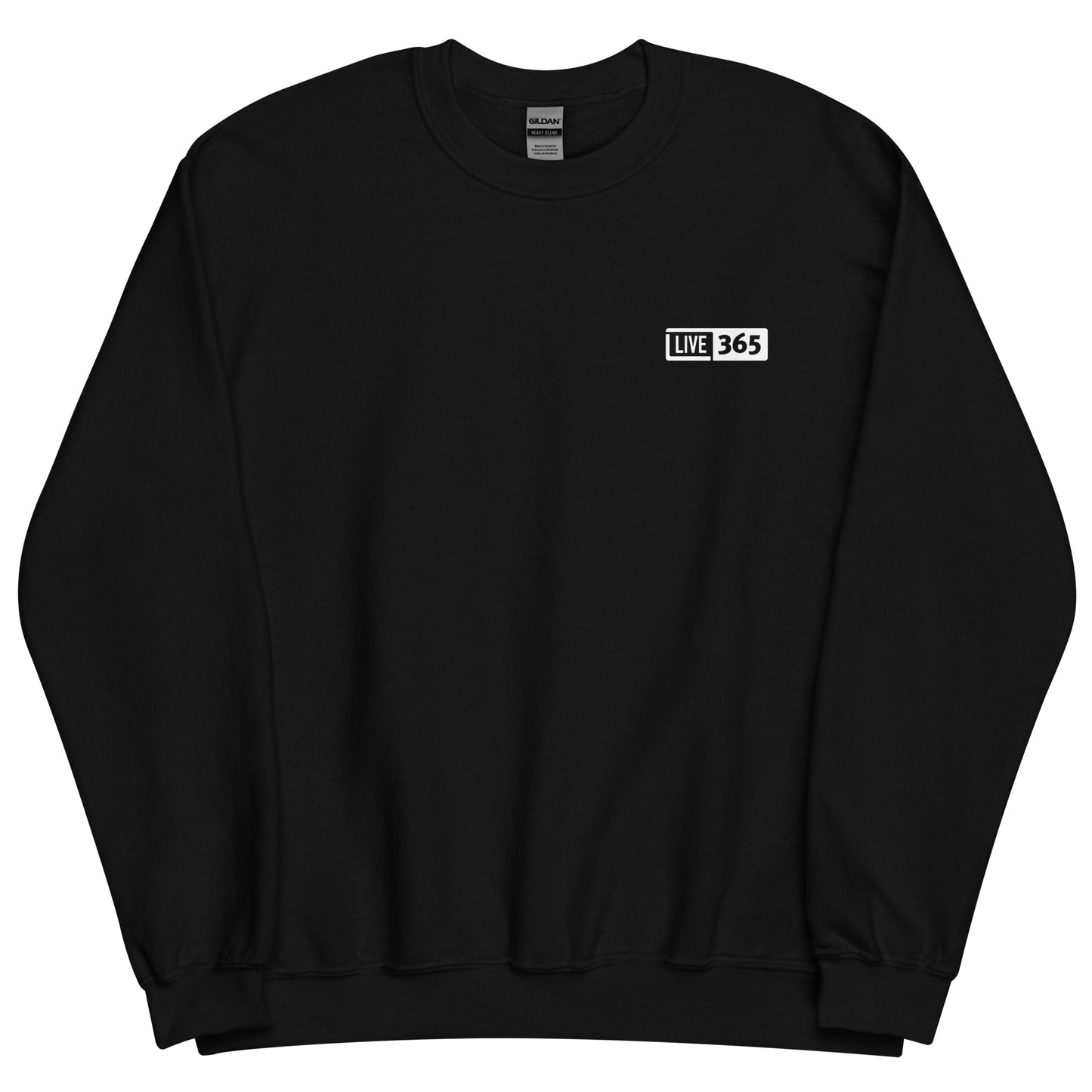 Live365 Crewneck with Retro Headphones Logo Back