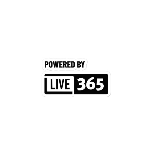 Powered by Live365 Left Aligned Sticker