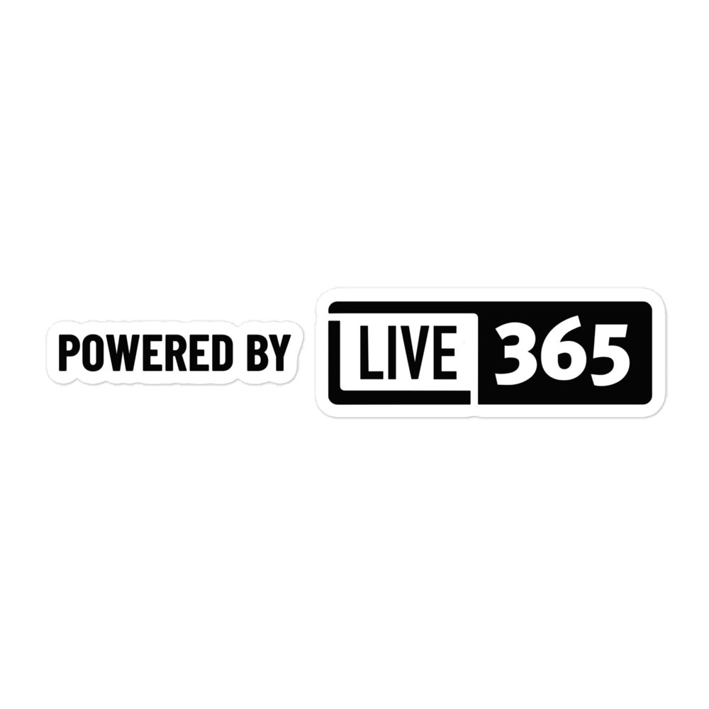 Powered by Live365 Horizontal Sticker
